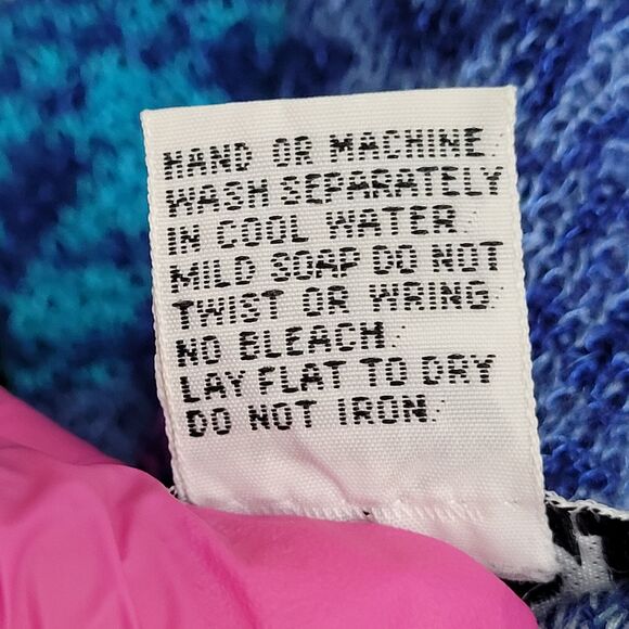 Vintage 80s MOD Sweater Womens S/M 18x23 Blue - Picture 6 of 9